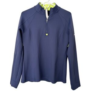 Zero Restriction Womens Blue Long Sleeve "Wheels Up" Golf Pullover Medium‎